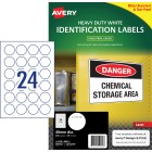 Avery White Heavy Duty Labels for Laser Printers, 40 mm diameter, 240 Labels (959162 / L6112HD) image