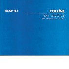 Collins Tax Invoice Book No Carbon Required 78/50 TL1 50 Triplicates image