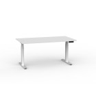 Knight Agile 3 Stage Single Sided Desk 610-1230(h)x1500(w)x800(d)mm White Frame White Top image