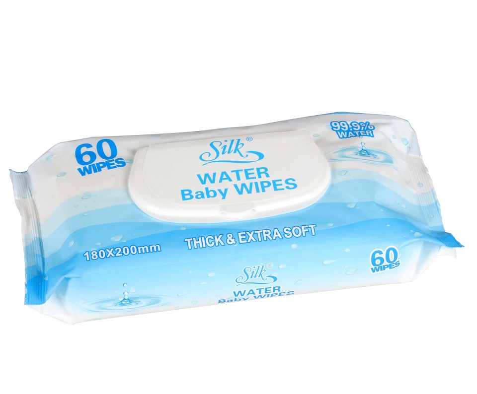 Silk Baby Wipes Water White Pack 60