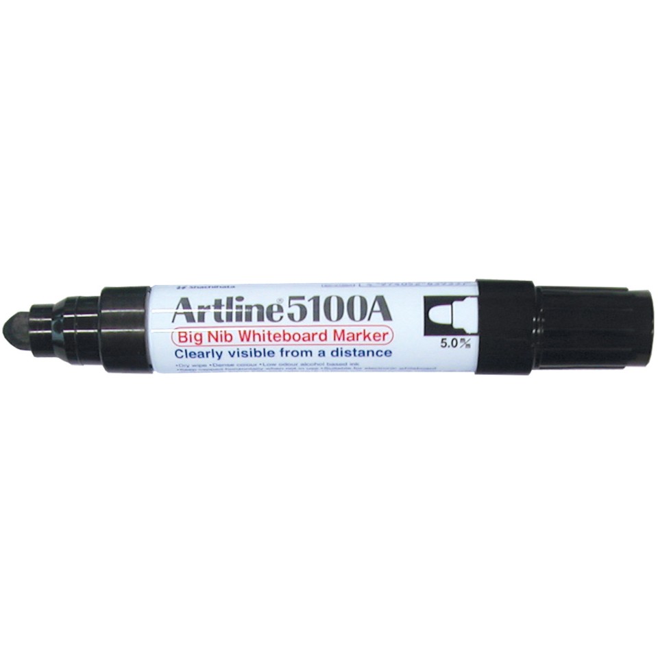 Artline 5100A Big Nib Whiteboard Marker Bullet Tip 5.0mm Black