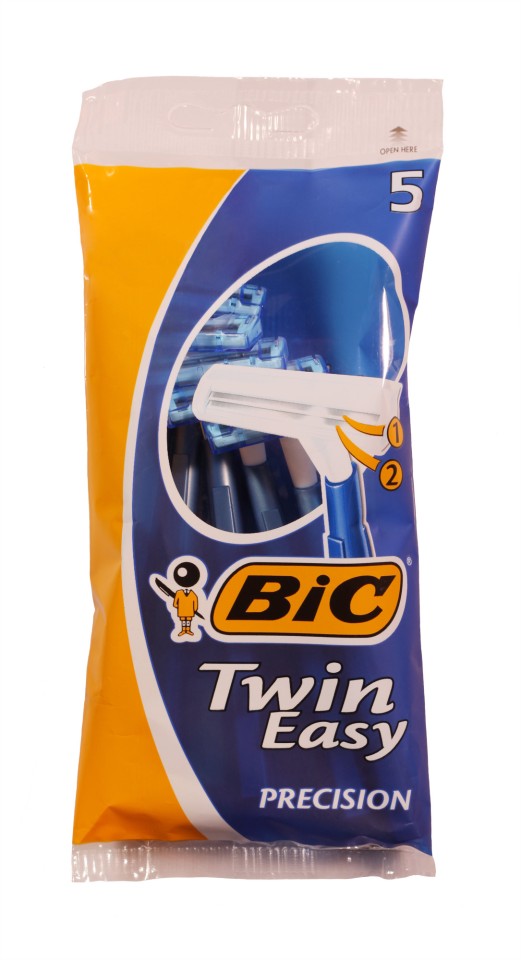 BIC Twin Blade Sensitive Skin Disposable Shaver Pack of 5