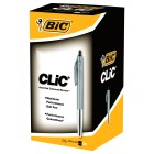 BIC Clic Medium Ballpoint Pen Retractable 1.0mm Black Box 50