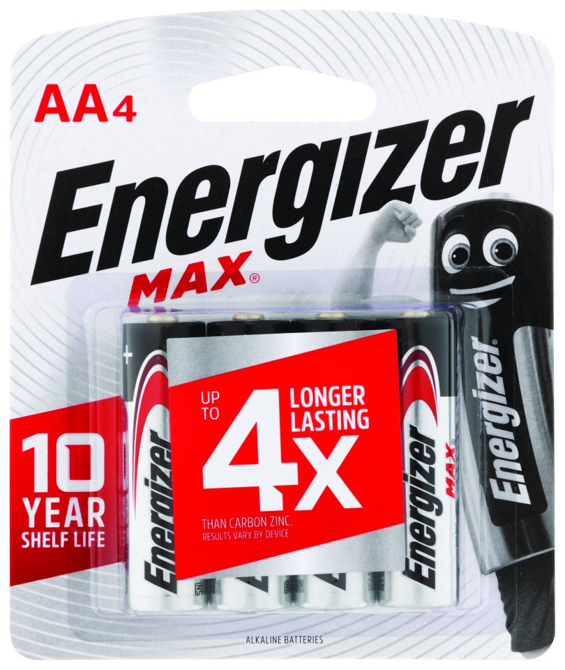 Energizer Max 1.5V Alkaline AA Battery Pack 4