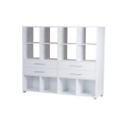 Zealand Cubby Hole 12 Cube 4 Drawers 1600(w)x400(d)x1650(h)mm 18mm Melamine Panel White image