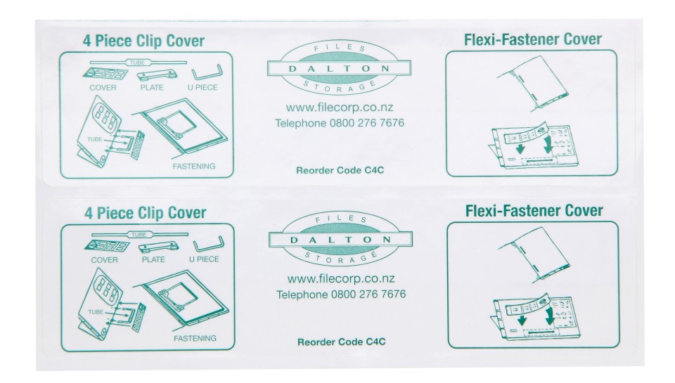 Dalton File Fasteners Adhesive Cover Only Pack 100