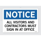 Notice All Visitor Sign 450mm X 300mm Aluminium image