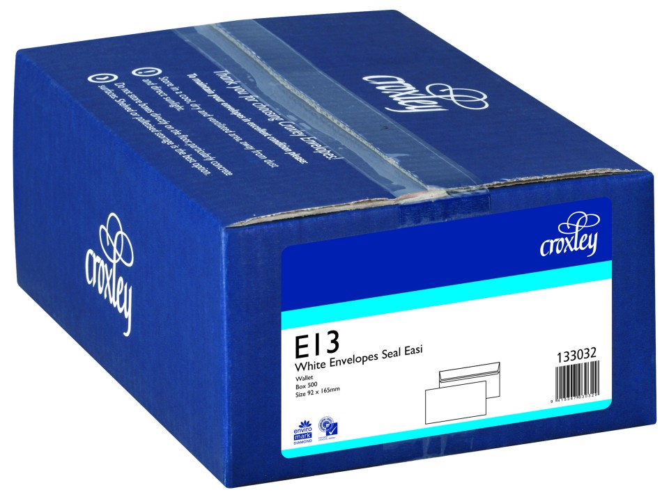 Croxley Envelope Seal Easi FSC Mix Credit E13 92mm x 165mm White Box 500