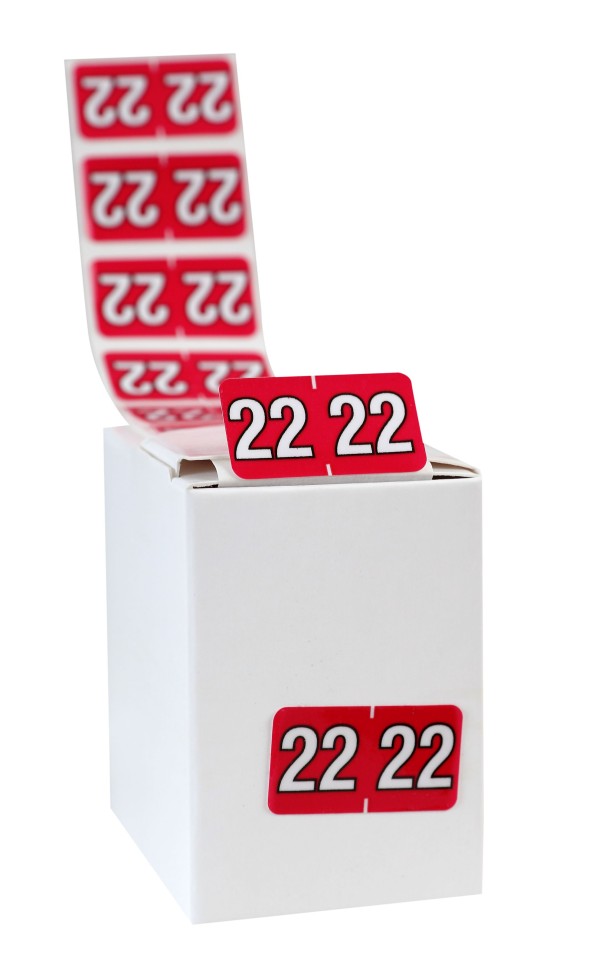Filecorp C-ezi Numeric Labels Year 2022 16 X 28mm Box 100