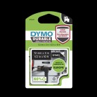 Dymo D1 Durable Label Printer Tape White On Black 12mmx3m image