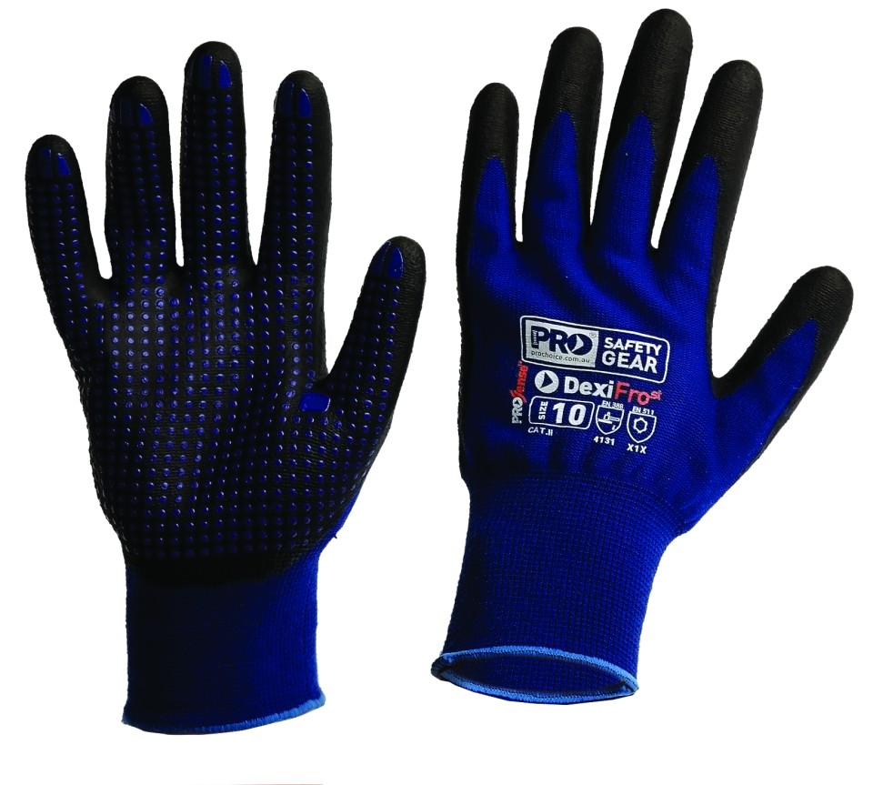 Prochoice Dexi-Frost Nitrile Dip Glove With Dots Size 9 Pair