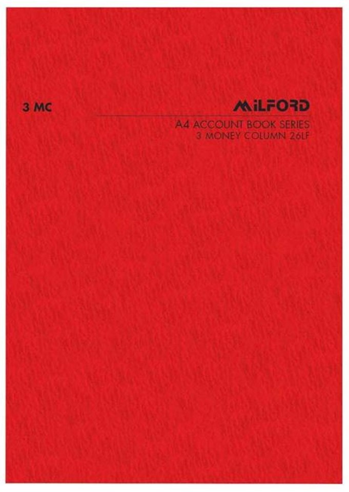Milford Account Book 3 Money Column A4 26 Leaf