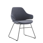 Konfurb Orbit Mid Back Chair With Arms Sled Base image