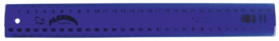 Taurus Ruler Flexion Plastic 300mm Blue