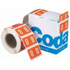 Codafile Numeric Lateral Labels Number 8 25mm Roll 500 image
