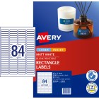 Avery Permanent Labels Laser Inket Printer 959018/L7656 46x11.11mm 84 Up Sheet White Pack 2100 Label image