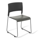Eden Slim Black Chair With Grey Vinyl Upholstered Seat image