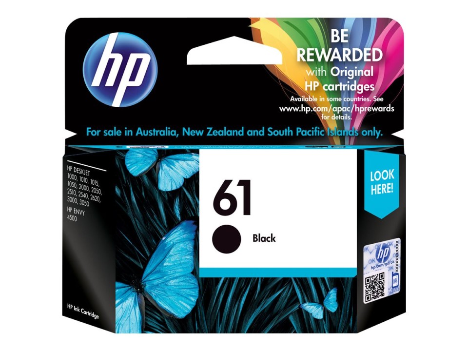 HP Inkjet Ink Cartridge 61 Black