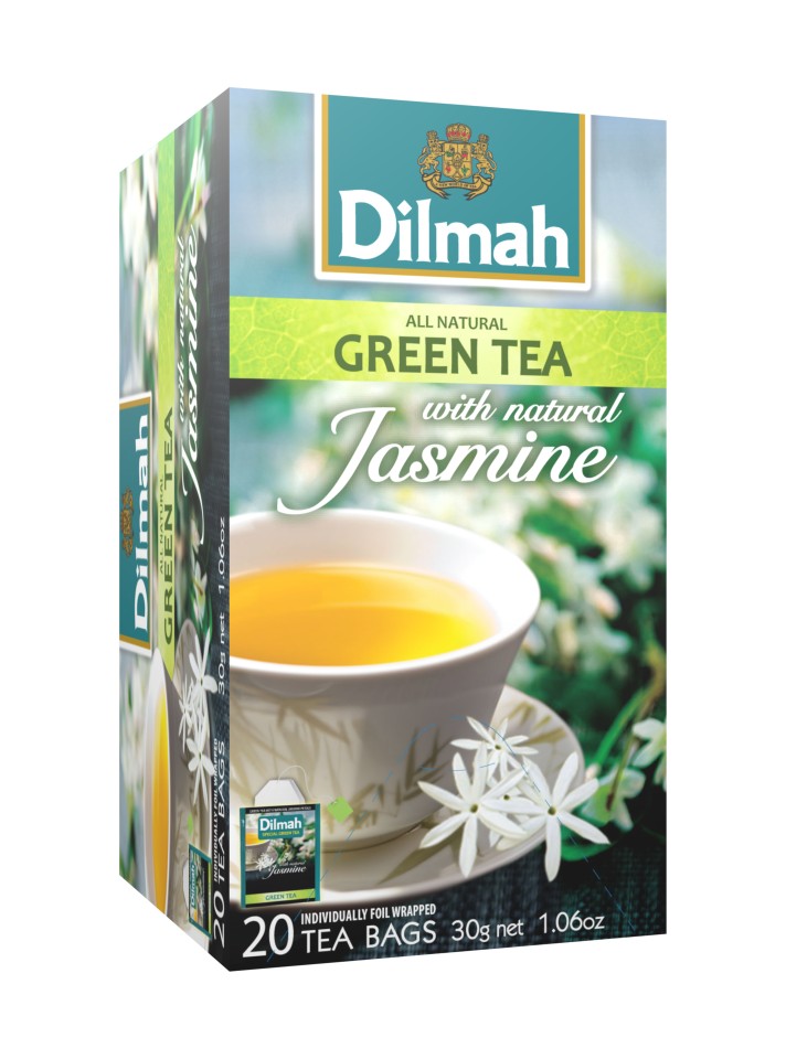 Dilmah Green Tea Natural Jasmine Petals Enveloped Tea Bags Pack 20