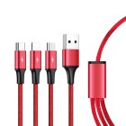 Unitek Cable Chargin USB 3 In 1 1.2m Red image