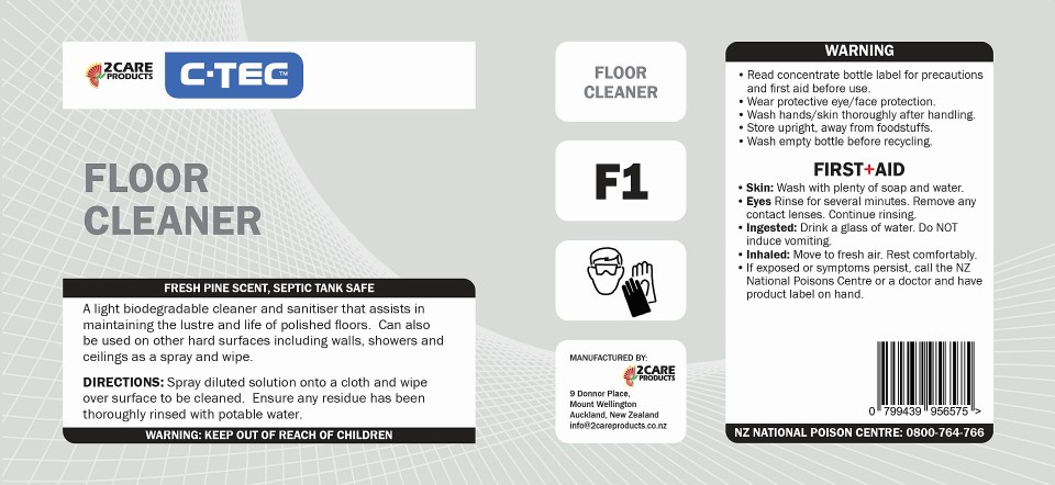 C-TEC Floor Cleaner Label - Sheet of 3