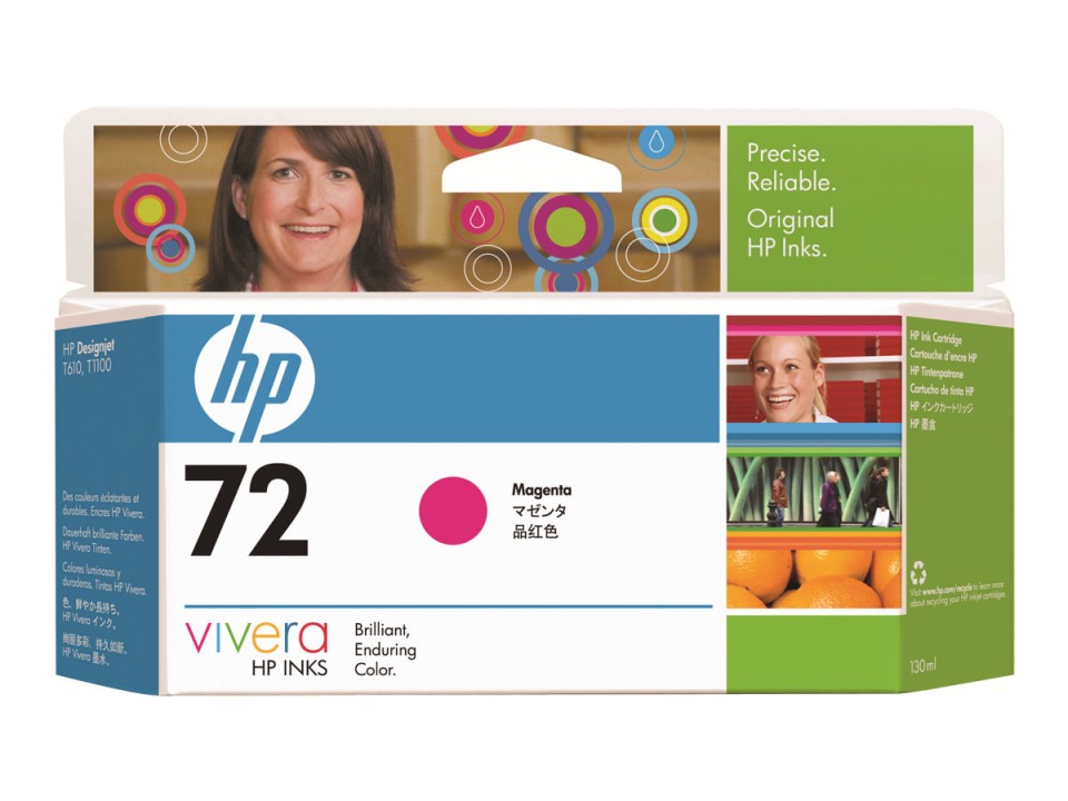 HP DesignJet Inkjet Ink Cartridge 72 130ml Photo Magenta