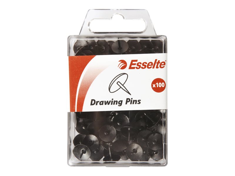 Esselte Drawing Pins Black Pack 100