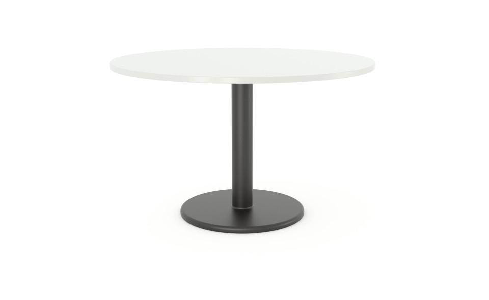 Knight Polo Meeting Table 730(h)x1200(Diameter)mm White Top Black Frame