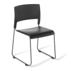 Eden Slim Black Stacking Chair With Vinyl Upholstered Seat image
