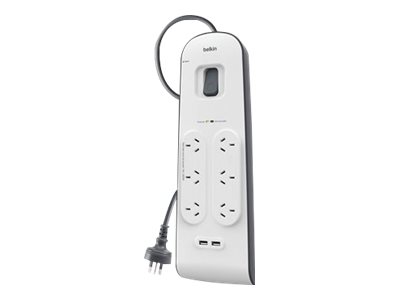 Belkin Surge Powerboard 6 Outlet With 2 USB Ports