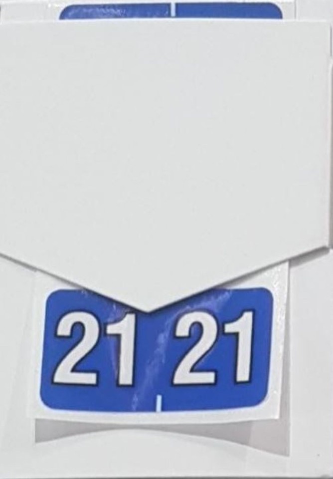 Filecorp C-ezi Numeric Labels Year 2021 16 X 28mm Box 100