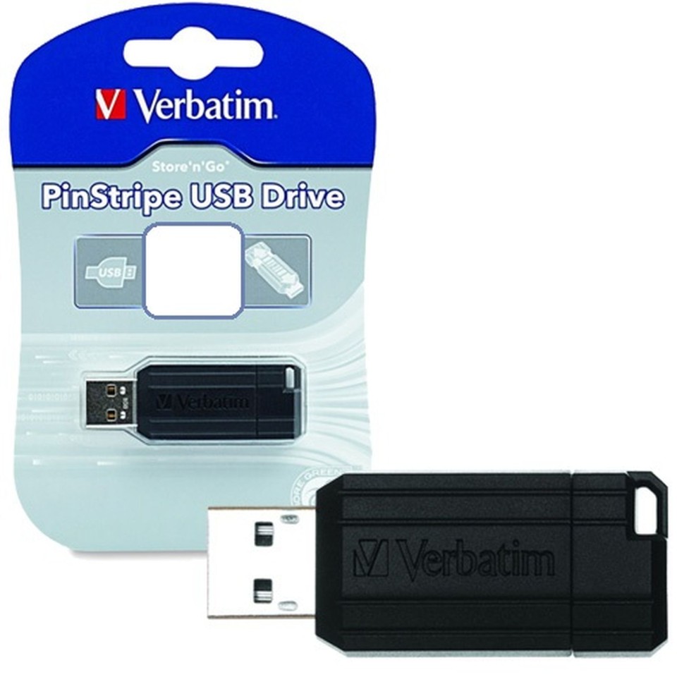 Verbatim Store N Go Pinstripe 16gb Usb3.0 Flash Drive - Black