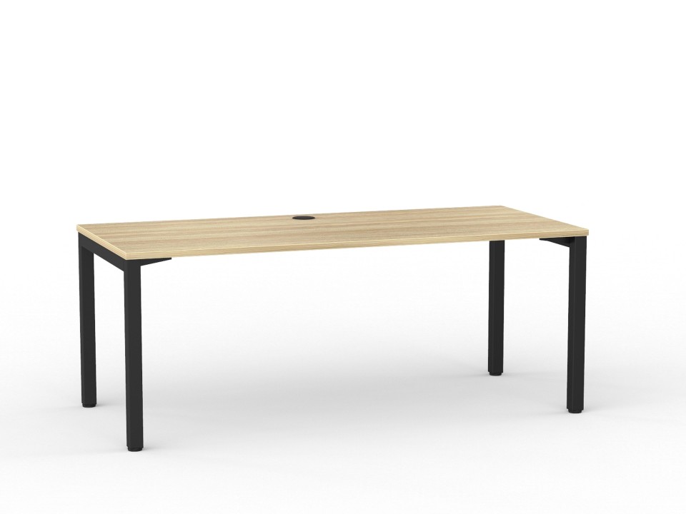 Cubit Desk 800Wx1800Dmm Desk Atlantic Oak Top / Black Frame