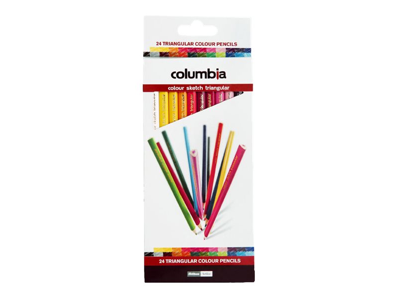 Columbia Colour Sketch Coloured Pencils Triangular Assorted Colours Pack 24