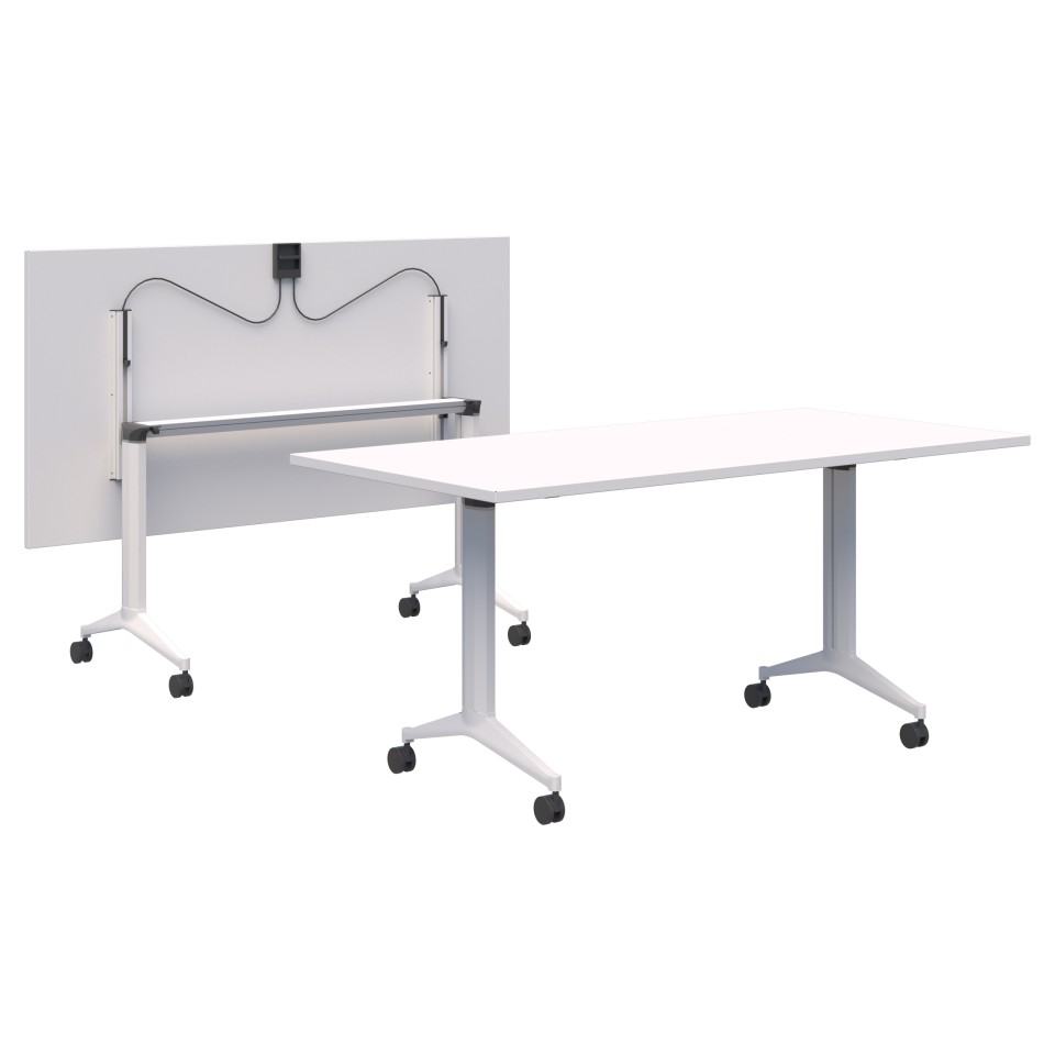 Boost Flip Table 1800Wx900Dmm White Top / White Base