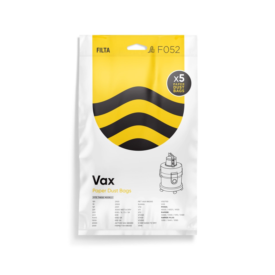 Vax Canister Commercial & Kerrick Leo Vacuum Bag Pack of 5 12011