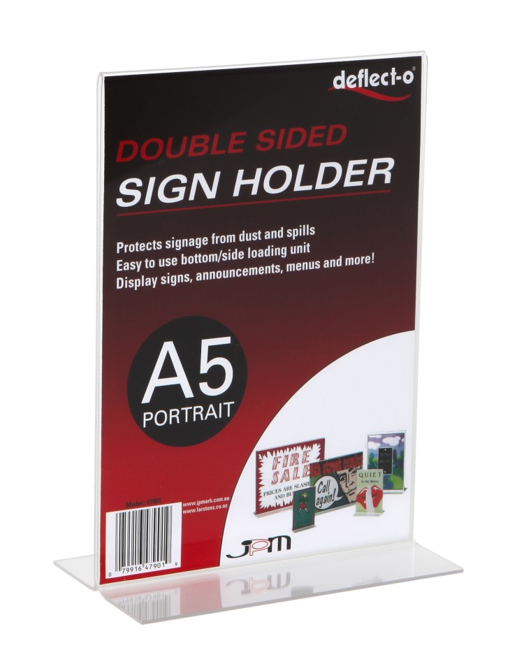 Deflecto Sign/Menu Holder Double Sided A5 Clear