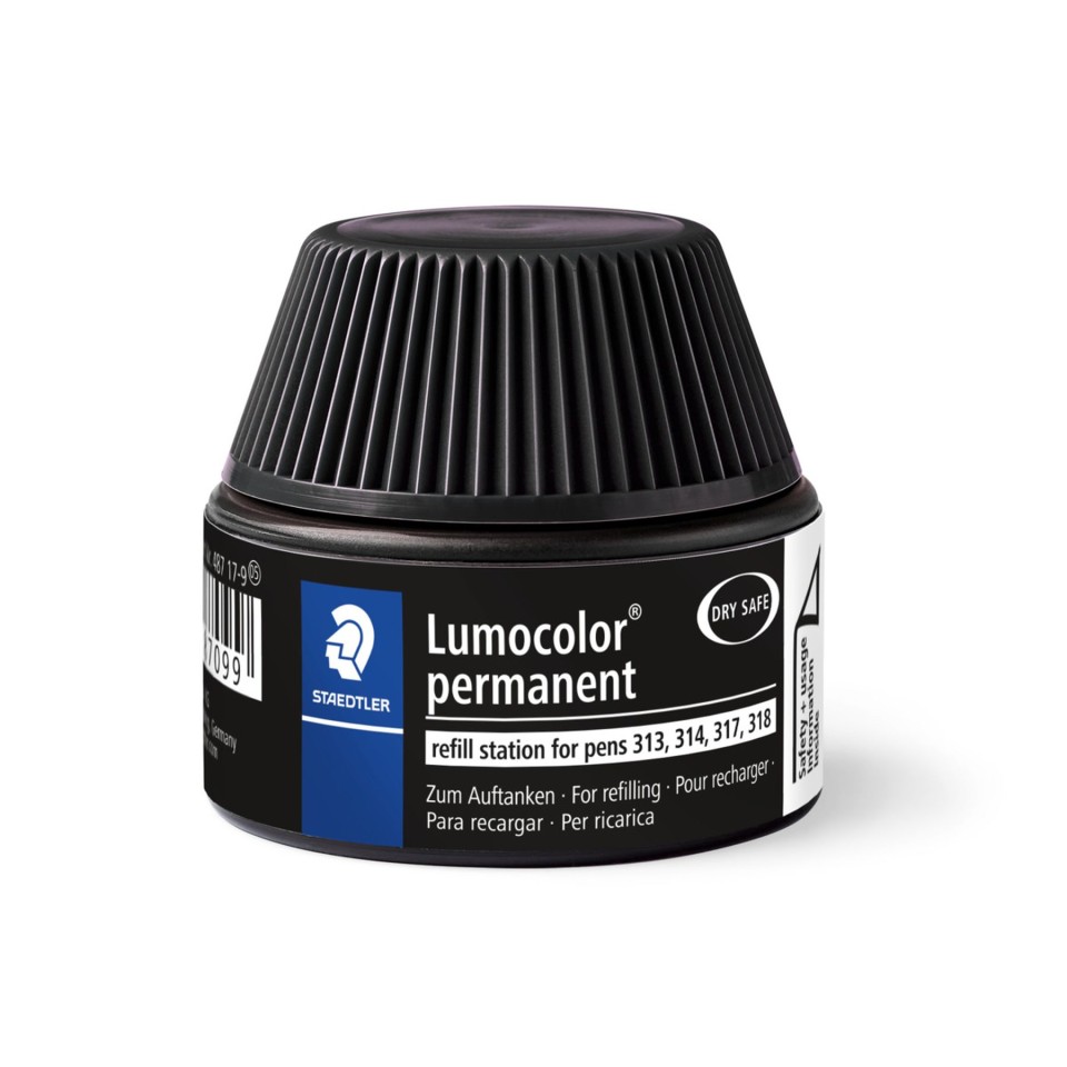 Staedtler Lumocolor Universal Pen Refill Pot Permanent Black