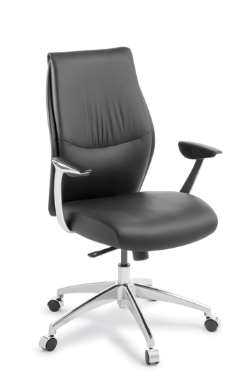 Eden Domain Mid Back Chair Black Leather