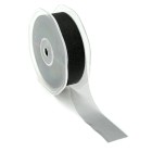 Chiffon Plain Ribbon Cut Edge 25mmx50m - Black image