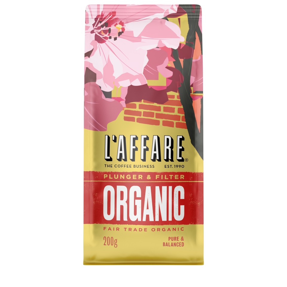 L'affare Coffee Fair Trade Organic Plunger/Filter Grind 200g