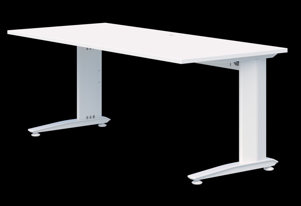 Energy Desk Fixed Height 1500Wx800Dmm White Top/White Frame