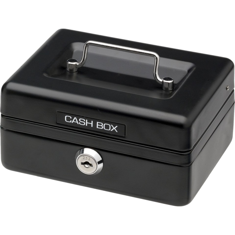 Office Mate Cash Box SR-8811N 6" Black