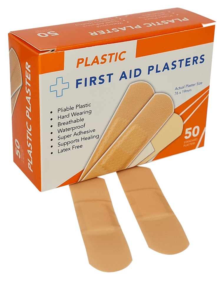 DTS Medical First Aid Plasters Plastic 72x19mm Skin Colour Box 50