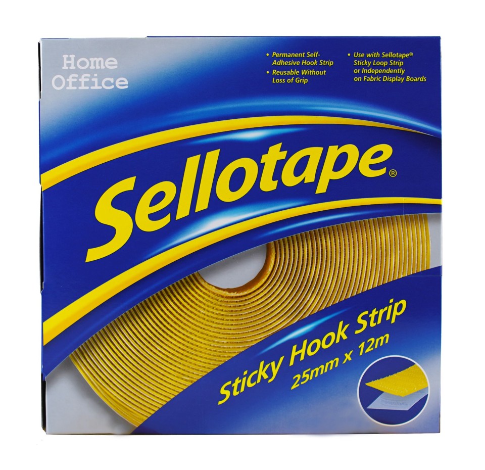 Sellotape Sticky Hook Strip 25mmx X 12m