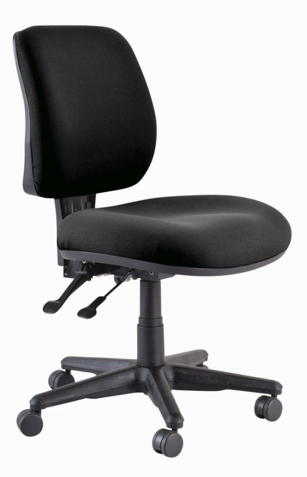 Roma 2 Lever Mid Back Black Chair