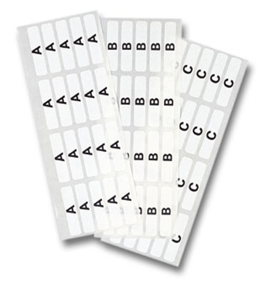Filecorp Alpha Rotary Labels Letter M Black On White 7 x 33mm Sheet 20