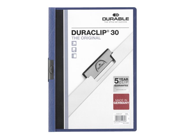 Durable Duraclip Report Cover Slide Clip A4 3mm Dark Blue