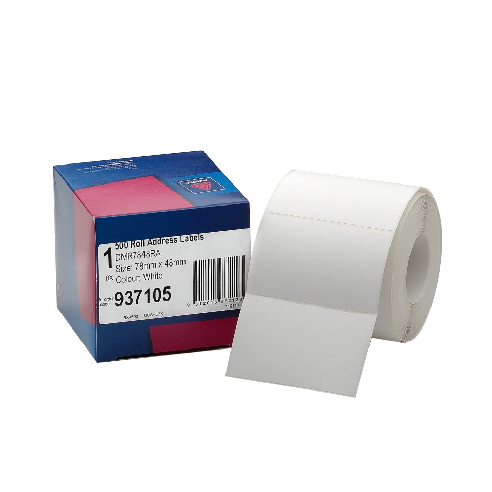 Avery Address Labels Hand writable Roll 937105 78x48mm White Roll 500