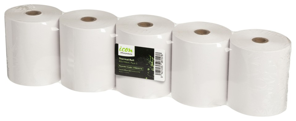 Icon Eftpos Thermal Roll 80x70mm White Pack 5